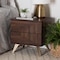 Baxton Studio Graceland Mid-Century Modern Transitional Walnut Brown Finished Wood 2-Drawer Nightstand 233-13277-ZORO - alternate 5